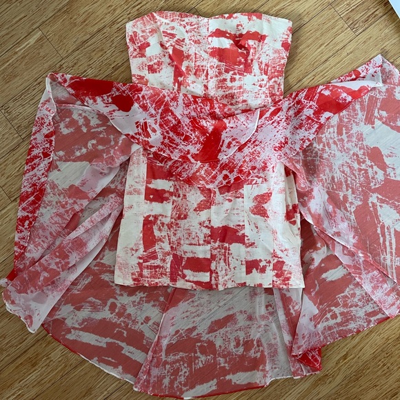 French Connection - strapless dress with high-low skirt - Picture 2 of 7